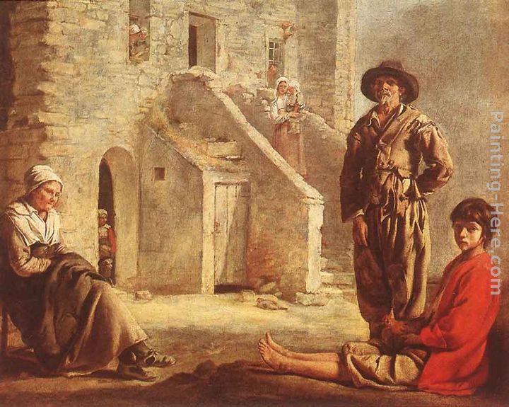 Peasants at their Cottage Door painting - Louis Le Nain Peasants at their Cottage Door art painting